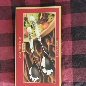 Vintage Christmas salad servers